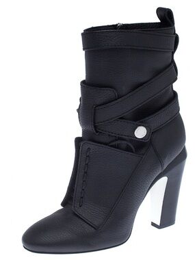 Fendi Black Leather Diana Harness Ankle Boot NEVER WORN Size 40.5 - New w/o Tags